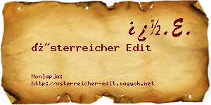 Österreicher Edit névjegykártya